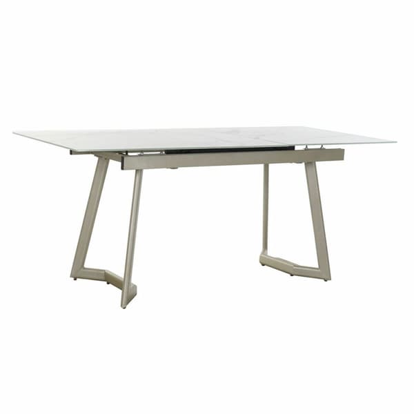 Matsalsbord DKD Home Decor Glas Gyllene Metall Vit (140 x 80 x 76 cm)
