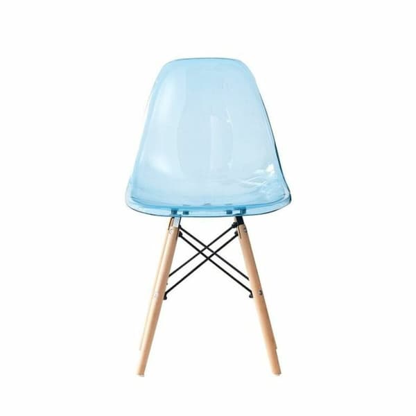 Matsalsstol DKD Home Decor Naturell Blå PVC Björk (50 x 46 x 83,5 cm)