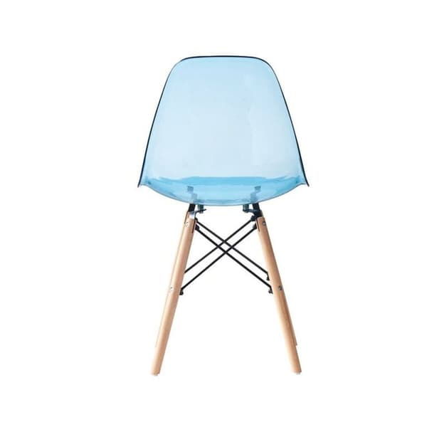 Matsalsstol DKD Home Decor Naturell Blå PVC Björk (50 x 46 x 83,5 cm)