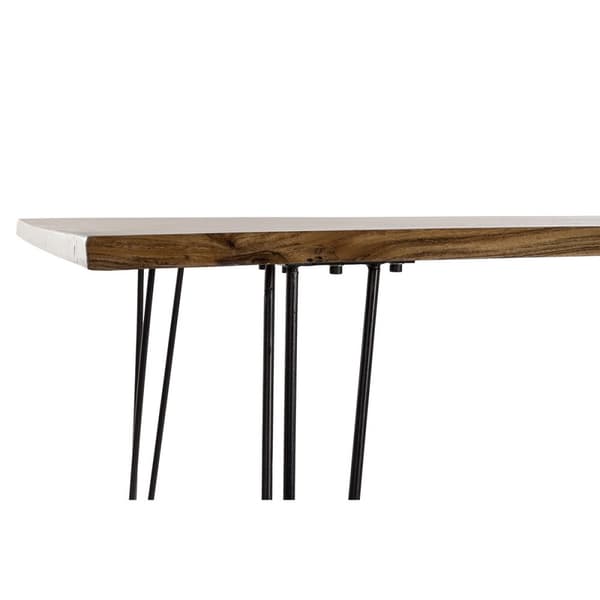 Matsalsbord DKD Home Decor 180 x 87 x 76 cm Svart Metall Brun Akaciaträ