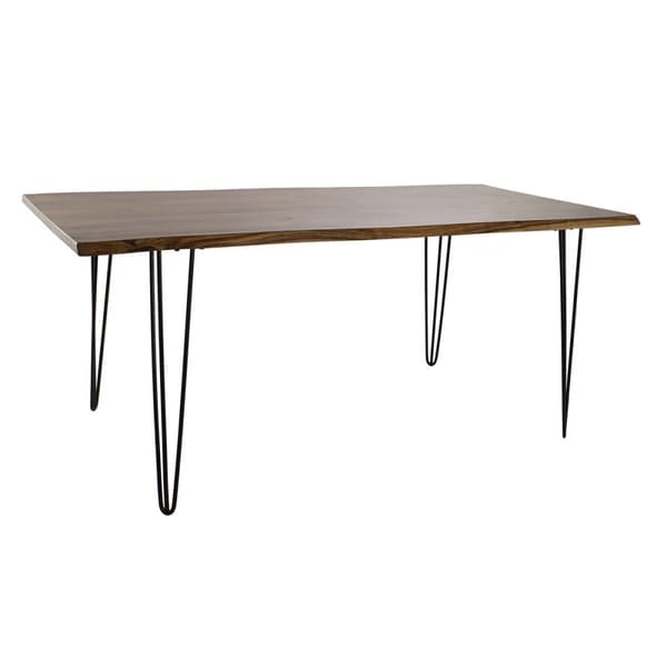 Matsalsbord DKD Home Decor 180 x 87 x 76 cm Svart Metall Brun Akaciaträ