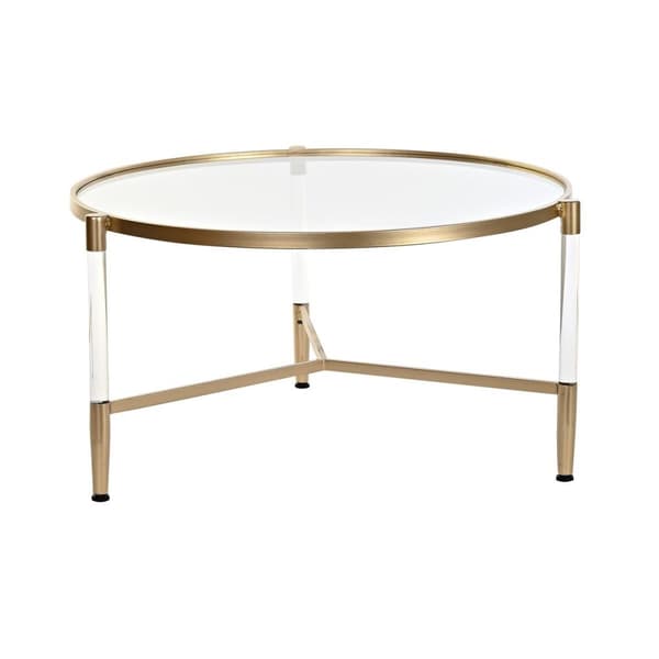 Soffbord DKD Home Decor Glamour Transparent Gyllene Akryl Metall 87 x 87 x 50 cm