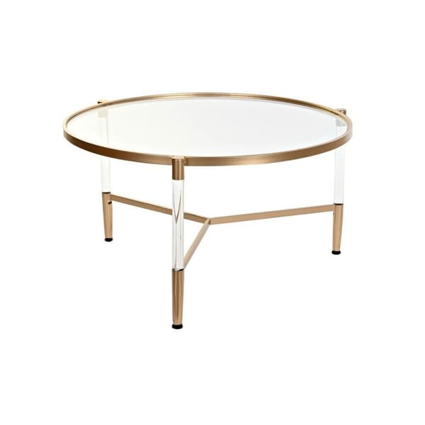 Soffbord DKD Home Decor Glamour Transparent Gyllene Akryl Metall 87 x 87 x 50 cm