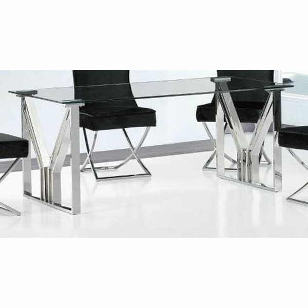 Matsalsbord DKD Home Decor Glas Stål (180 x 90 x 75 cm)