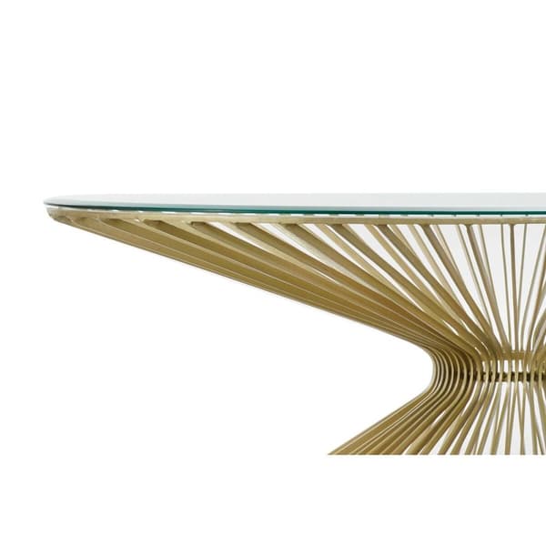 Sidobord DKD Home Decor Gyllene Glas Stål 138 x 66 x 46 cm
