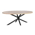 Miniatyrbild 1 av 6: Matsalsbord DKD Home Decor Naturell Svart Metall Mangoträ 200 x 100 x 76 cm