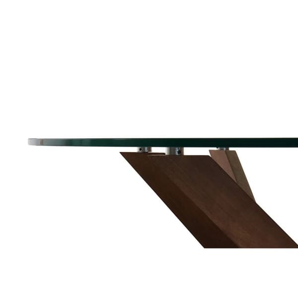 Matsalsbord DKD Home Decor Glas Brun Transparent Valnöt 120 x 120 x 76 cm