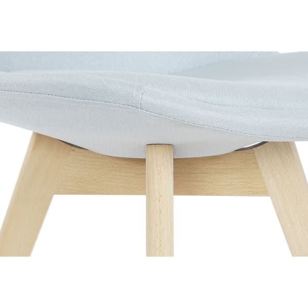 Stol DKD Home Decor Blå Beige Polyester Skum bokträ 48 x 56 x 83 cm