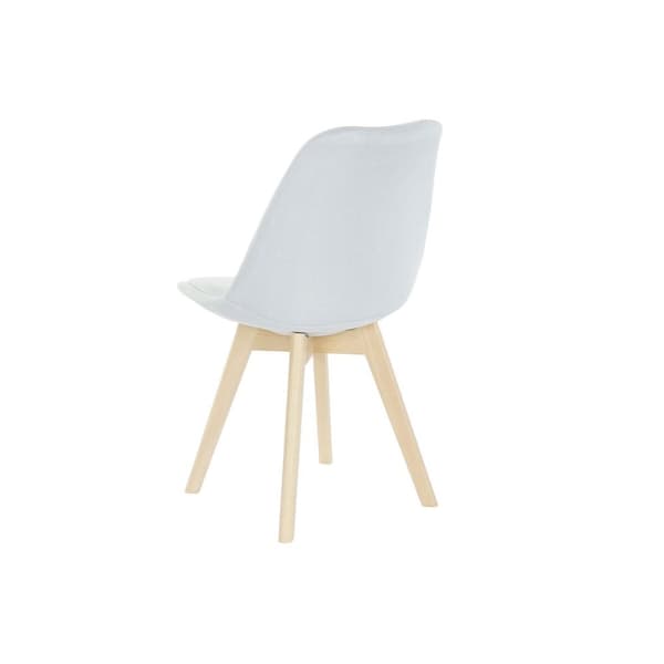 Stol DKD Home Decor Blå Beige Polyester Skum bokträ 48 x 56 x 83 cm