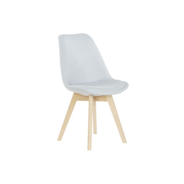 Stol DKD Home Decor Blå Beige Polyester Skum bokträ 48 x 56 x 83 cm