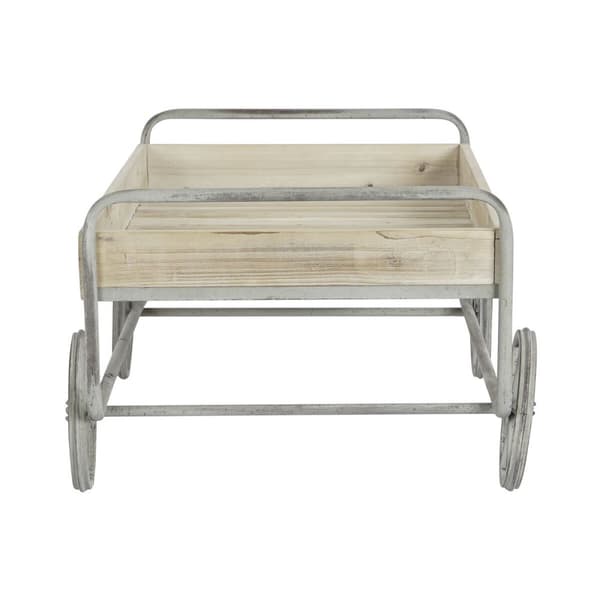 Sidobord DKD Home Decor Grå Naturell Metall Gran Granträ 110 x 67 x 46 cm