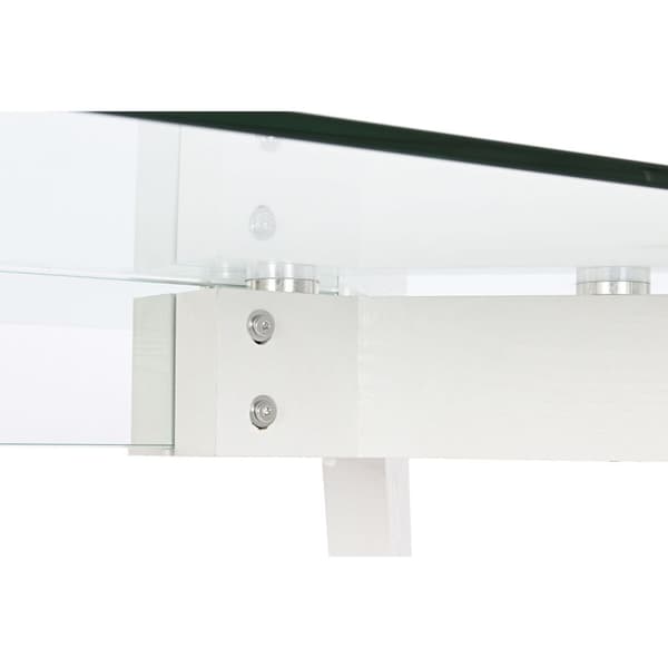 Matsalsbord DKD Home Decor Vit Transparent Glas Trä MDF 160 x 90 x 75 cm