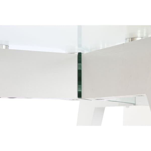 Matsalsbord DKD Home Decor Vit Transparent Glas Trä MDF 160 x 90 x 75 cm