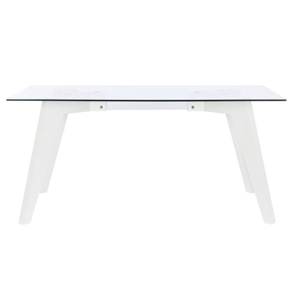 Matsalsbord DKD Home Decor Vit Transparent Glas Trä MDF 160 x 90 x 75 cm