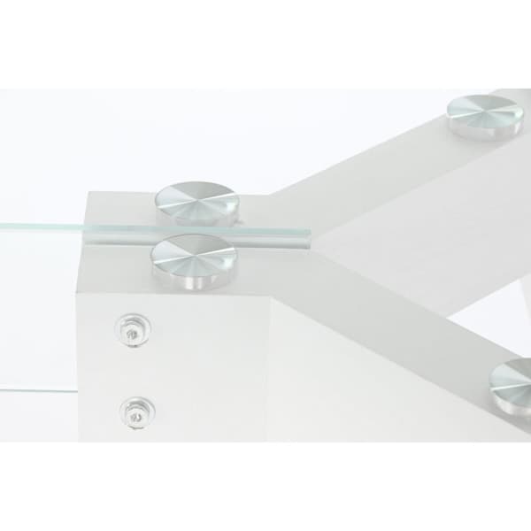 Matsalsbord DKD Home Decor Vit Transparent Glas Trä MDF 160 x 90 x 75 cm