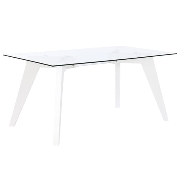 Matsalsbord DKD Home Decor Vit Transparent Glas Trä MDF 160 x 90 x 75 cm