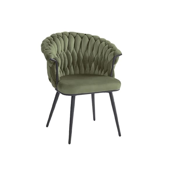 Stol DKD Home Decor Svart Grön Polyester Sammet Metall 66 x 60 x 84 cm
