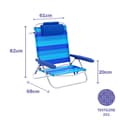 Miniatyrbild 2 av 2: Marbueno Hopvikbar stol 5 Positioner Aluminium med Kudde Blå Stripes Strand och Pool 61X68X82 cm 10242