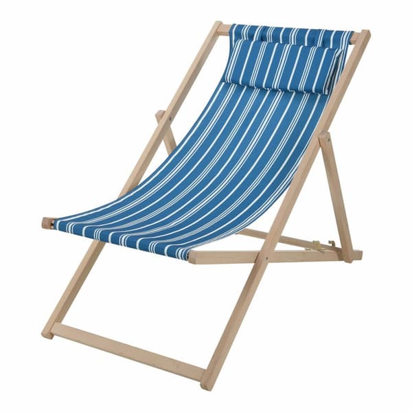Fällbar stol med nackstöd Trä Tyg 97 x 56 x 85 cm