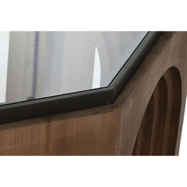 Soffbord Home ESPRIT Glas Granträ 99 x 99 x 46 cm