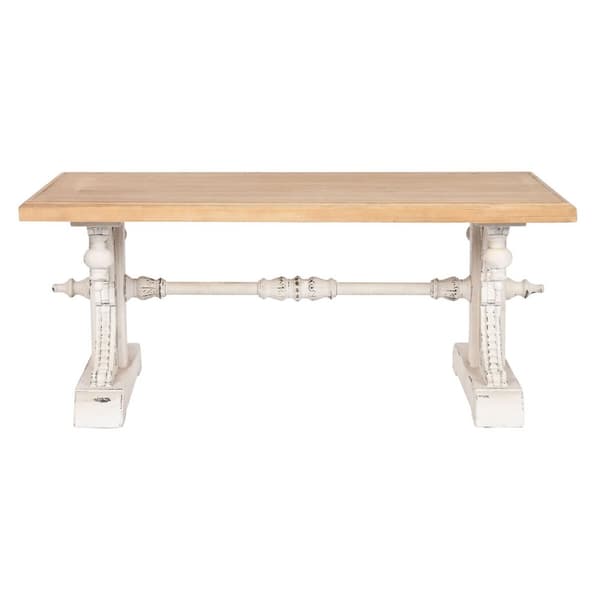 Soffbord Home ESPRIT Vit Naturell Granträ Trä MDF 110 x 65 x 46 cm