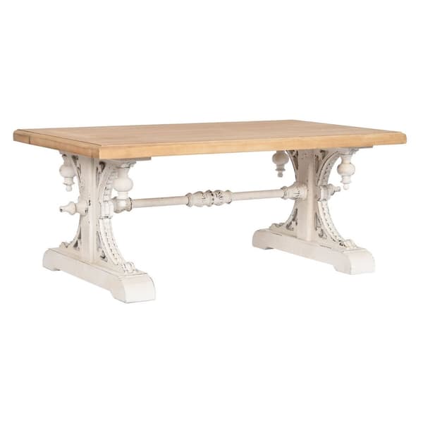 Soffbord Home ESPRIT Vit Naturell Granträ Trä MDF 110 x 65 x 46 cm