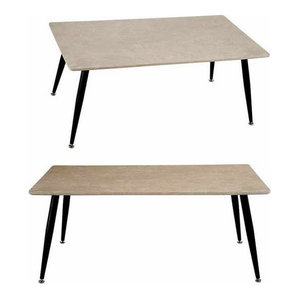 Sofabord Hvid Sort Sten Metal Melamin Træ MDF