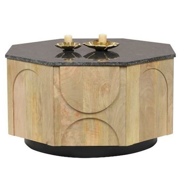 Sofabord DKD Home Decor Marmor Mangotræ 80 x 80 x 45 cm