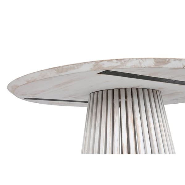 Spisebord Home ESPRIT Hvid Cedertræ 120 x 120 x 75 cm