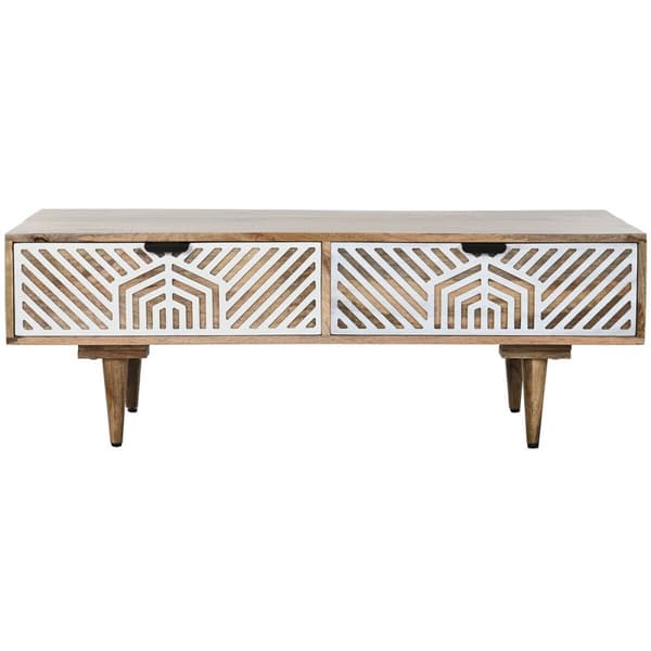 Sofabord Home ESPRIT Hvid Mangotræ 115 x 60 x 40 cm