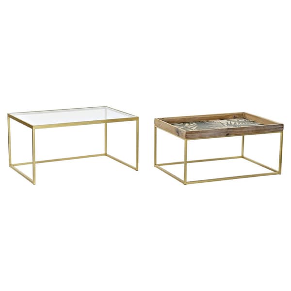 Sofabord DKD Home Decor Gylden Natur 90 x 60 x 45 cm