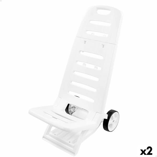 Strandkurv Aktive Hvid Hjul 40 x 84 x 44 cm (2 enheder)