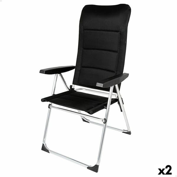 Strandkurv Aktive Deluxe Foldbar Sort 49 x 123 x 67 cm (2 enheder)