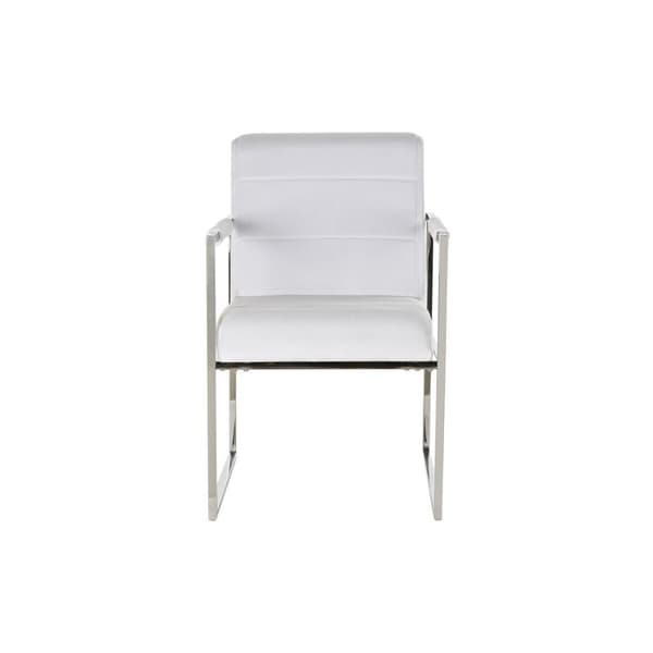 Stol DKD Home Decor Polyester Stål Hvit (56 x 68 x 92 cm)