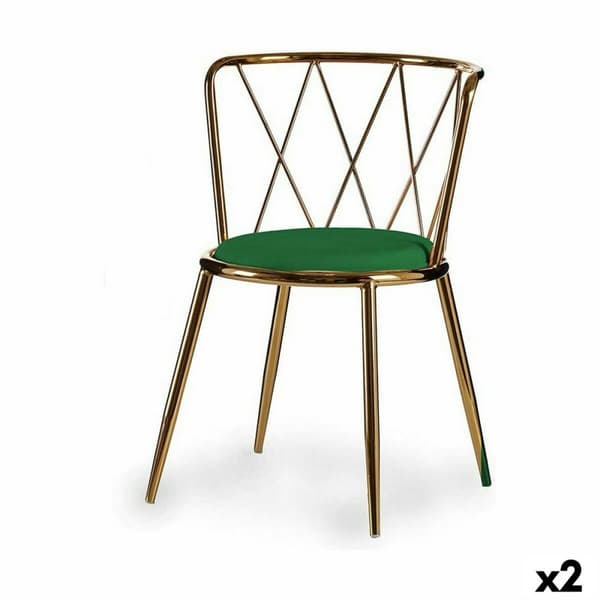 Stol Rombe Grønn Gyllen 50,5 x 73 x 51 cm (2 enheter)