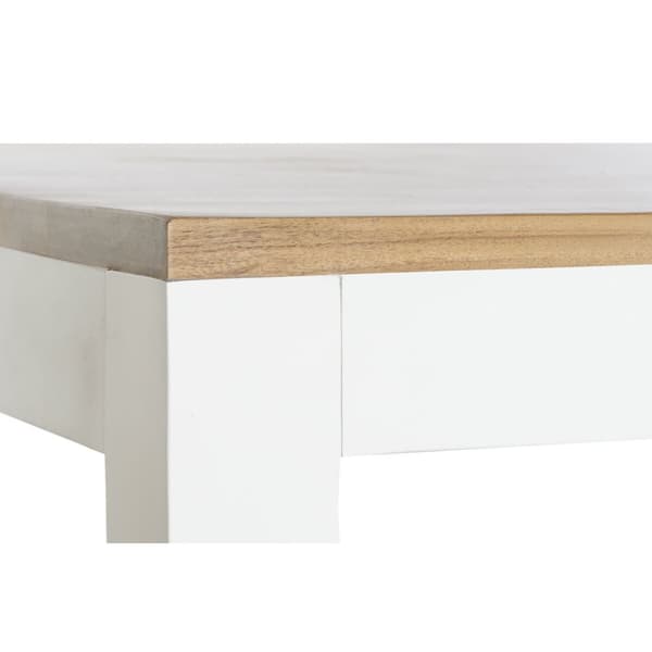 Middagsbord DKD Home Decor Hvit Brun Akasia Treverk av mangotre 200 x 100 x 80 cm