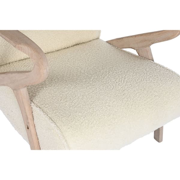 Lenestol Home ESPRIT Hvit Naturell 57 x 55 x 85 cm