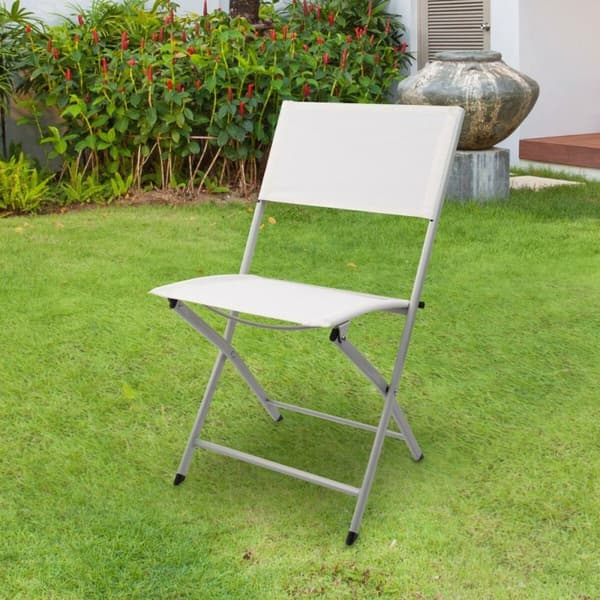 Polstrede Campingstolen Aktive Hvit 46 x 81 x 55 cm (4 enheter)