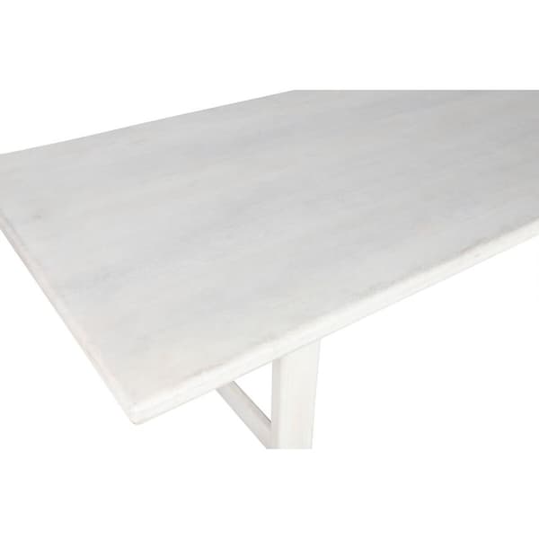 Middagsbord Home ESPRIT Hvit Treverk av mangotre 213,4 x 96,5 x 76,2 cm