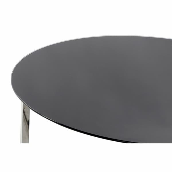 Soffbord DKD Home Decor Svart Silvrig Glas Stål Plast 100 x 100 x 45 cm