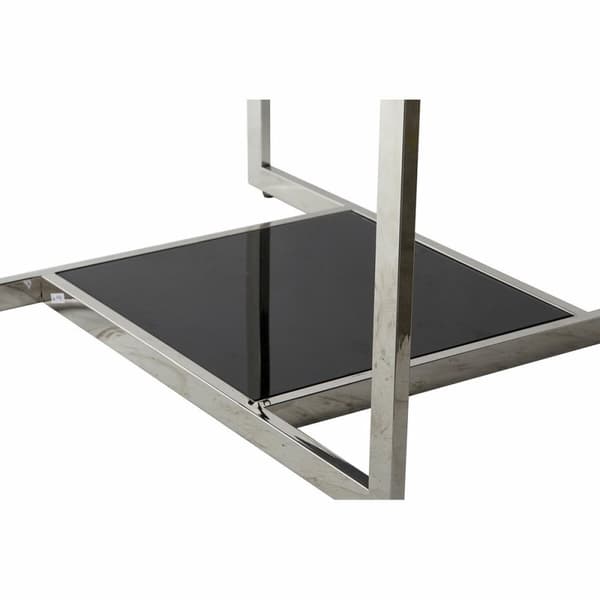 Soffbord DKD Home Decor Svart Silvrig Glas Stål Plast 100 x 100 x 45 cm