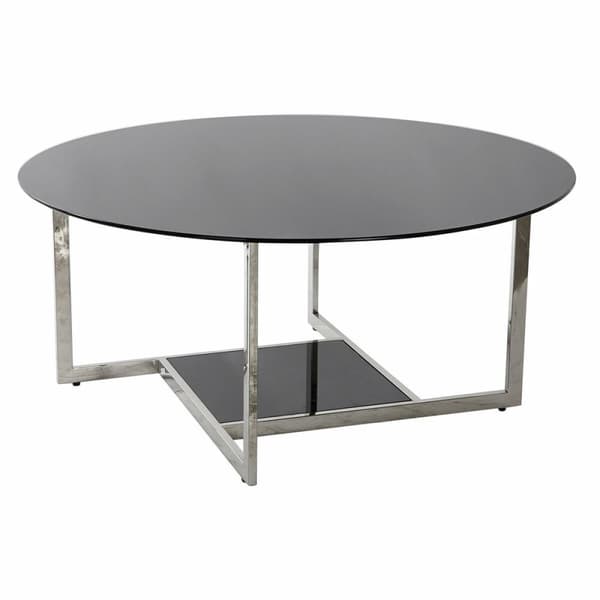 Soffbord DKD Home Decor Svart Silvrig Glas Stål Plast 100 x 100 x 45 cm