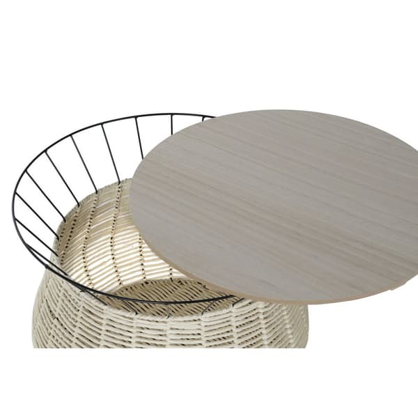 Soffbord DKD Home Decor Svart Naturell Metall Järn Trä MDF 30 x 40 cm 54 x 54 x 40 cm