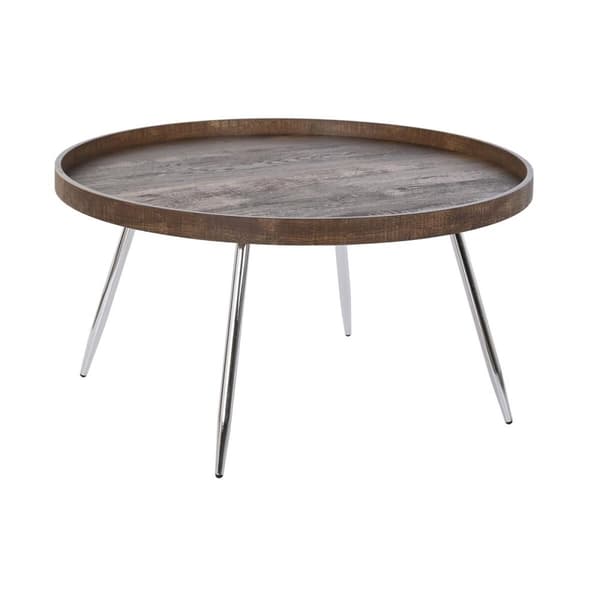 Sofabord DKD Home Decor Brun Sølvfarvet Metal Stål Træ MDF 30 x 40 cm 78 x 78 x 41,5 cm