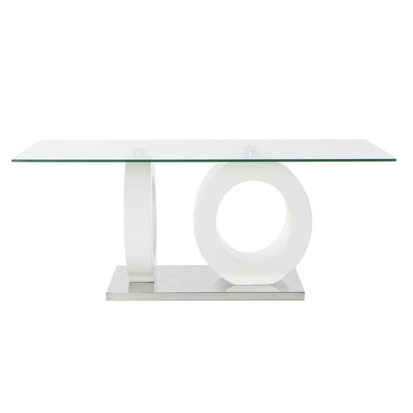 Sofabord DKD Home Decor Hvid Gennemsigtig Træ Krystal Træ MDF 110 x 60 x 45 cm