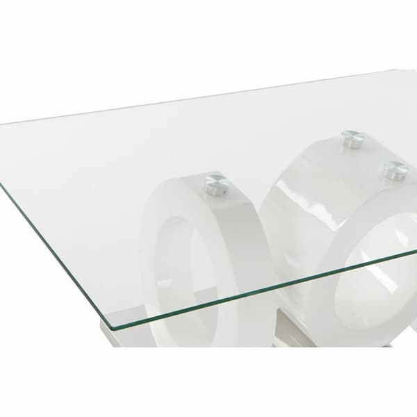 Sofabord DKD Home Decor Hvid Gennemsigtig Træ Krystal Træ MDF 110 x 60 x 45 cm