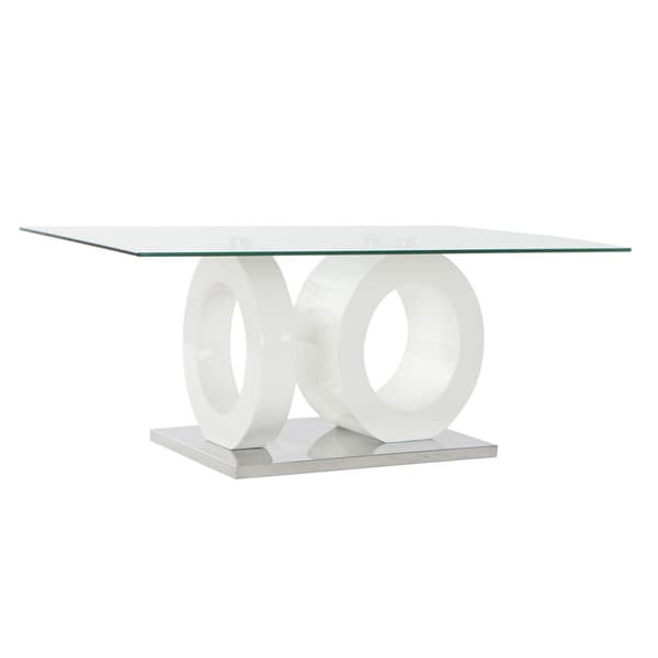 Sofabord DKD Home Decor Hvid Gennemsigtig Træ Krystal Træ MDF 110 x 60 x 45 cm