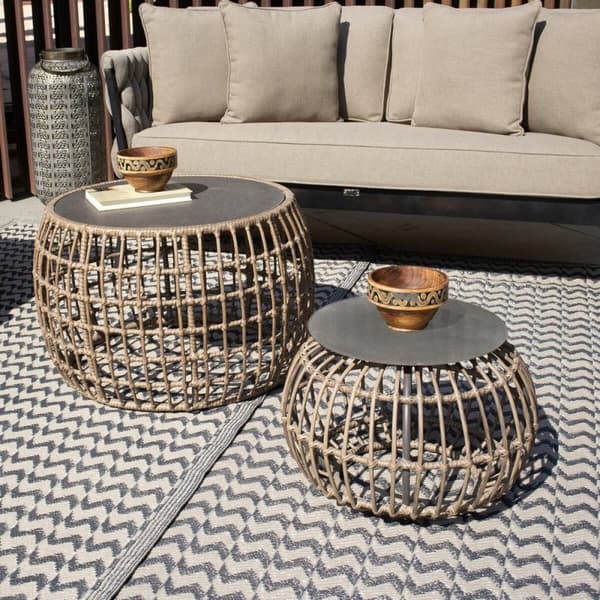 Sidobord Ariki 50 x 50 x 34 cm syntetisk rattan Stål