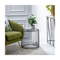 Miniatyrbillede 6 af 6: Sofabord Krystal Sort Metal 45 x 45 x 45 cm