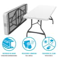 Miniatyrbillede 4 af 6: Sammenklappeligt bord Lifetime Hvid Stål Plastik 182 x 73,5 x 76 cm